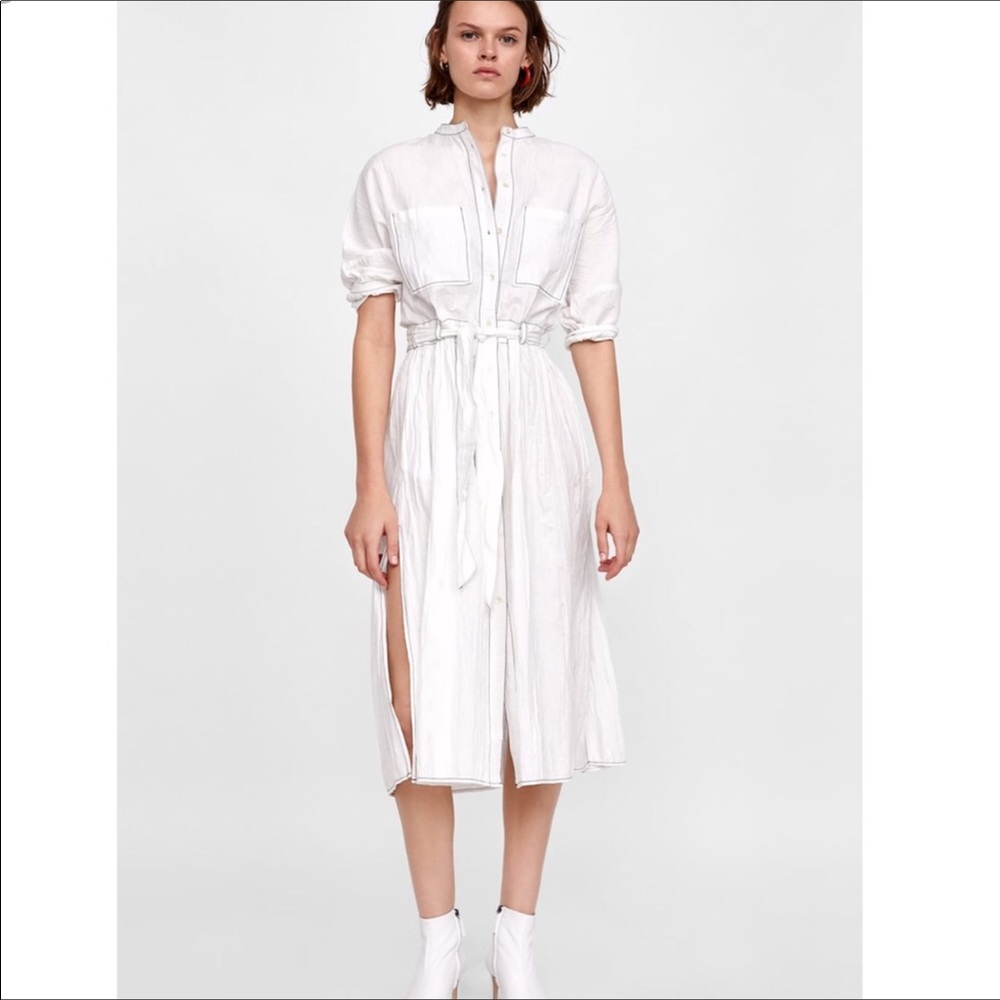 bloggers favorite ZARA white midi dress